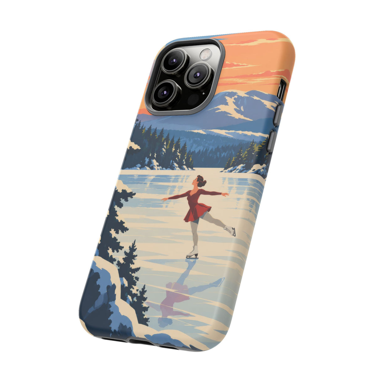 Lake Placid Skater — Winter Glide iPhone Tough Case