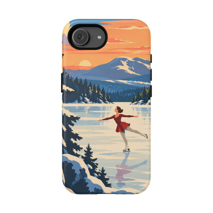 Lake Placid Skater — Winter Glide iPhone Tough Case