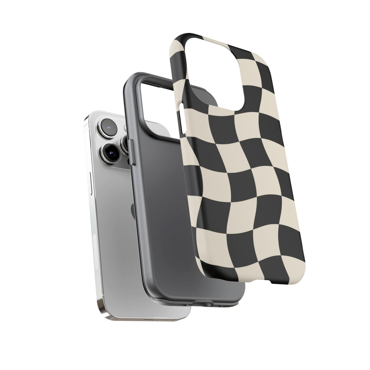Liquid Check iPhone Tough Case | Wavy Checkerboard