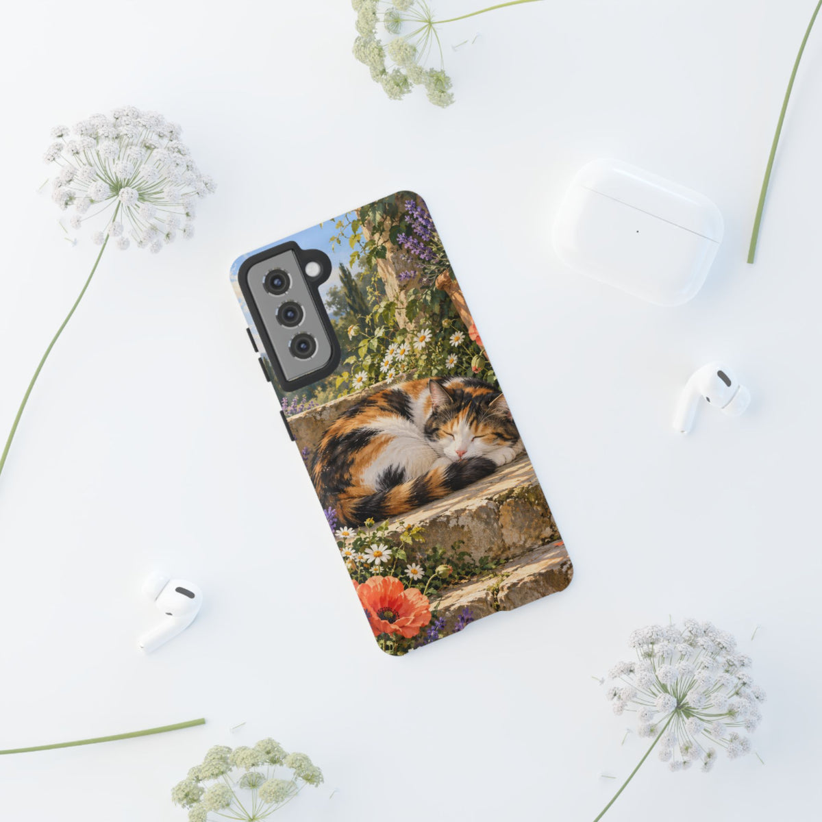 Garden Nap Samsung Galaxy Tough Case | calico cat