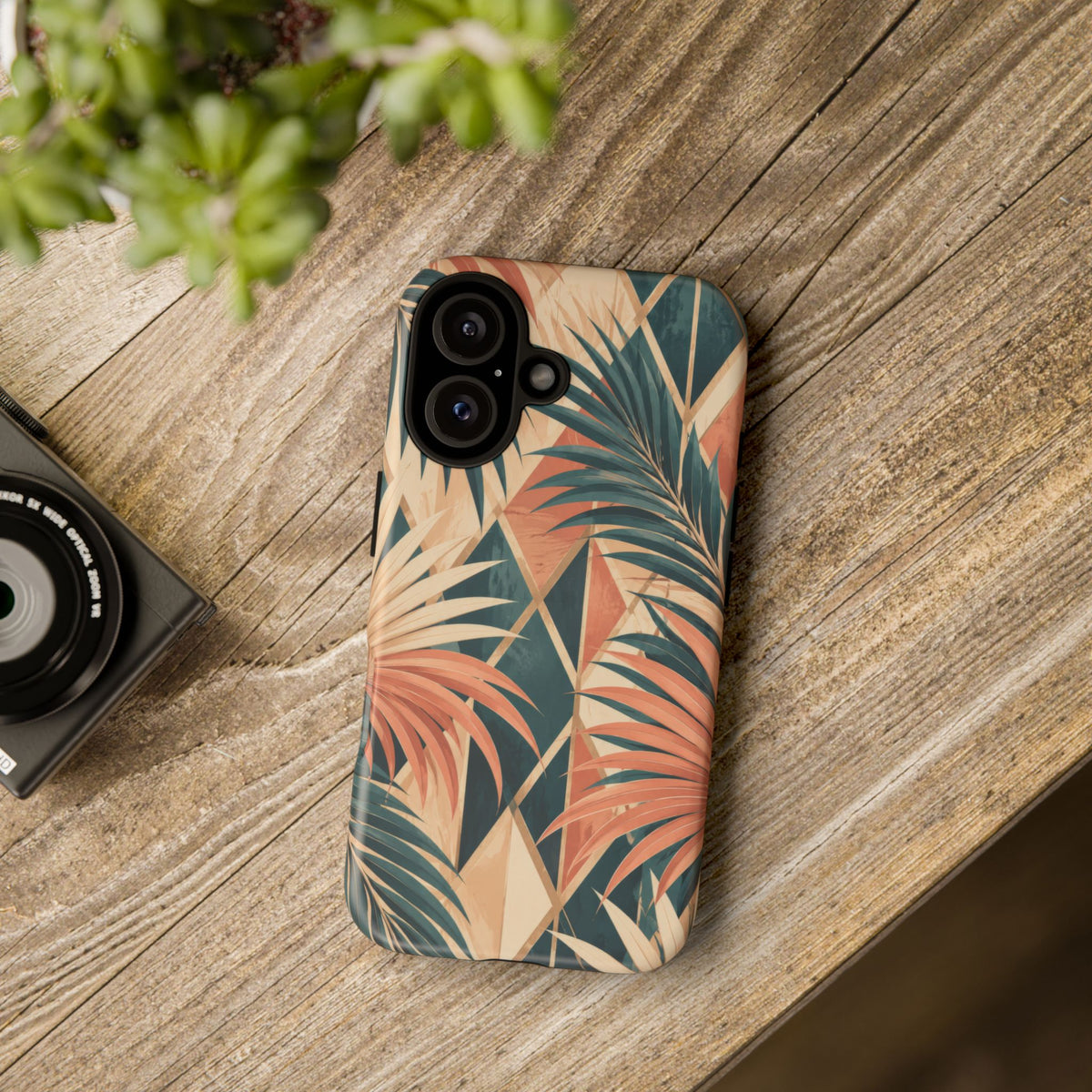 Coral Palm Pavilion iPhone Tough Case | art deco
