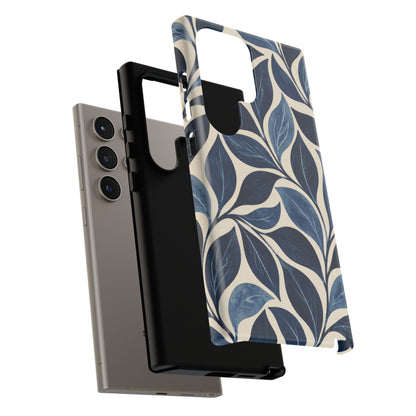Indigo Folia Samsung Galaxy Tough Case | Indigo & Ivory Leaf Pattern