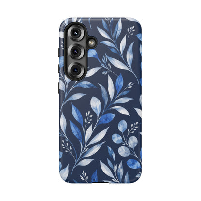 Blue Hour Botanical Samsung Galaxy Tough Case | Blue Botanical Leaf Pattern