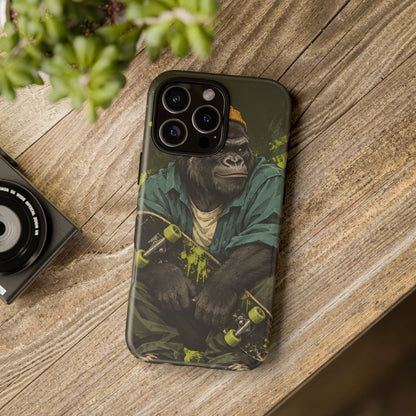 Concrete Jungle iPhone Tough Case | Skater Gorilla Illustration