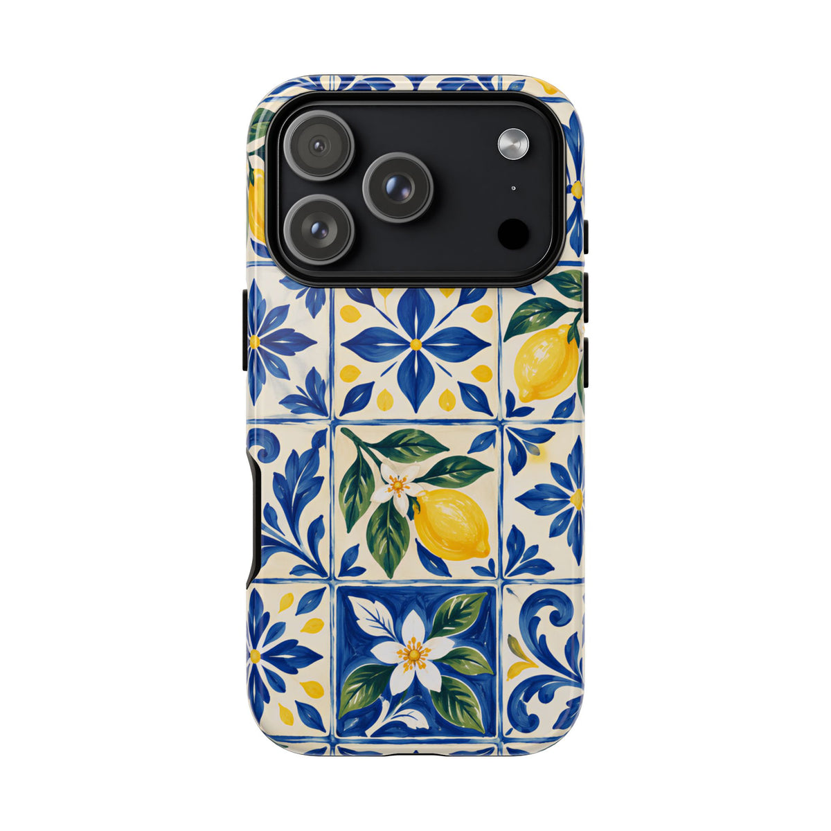 Blue Lemon Tile iPhone Tough Case | Azulejo Orchard