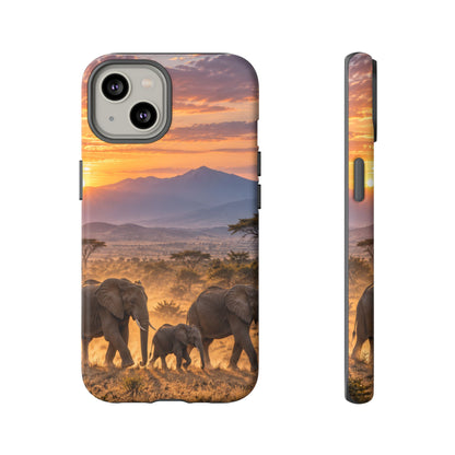 Elephants at First Light iPhone Tough Case | african elephants