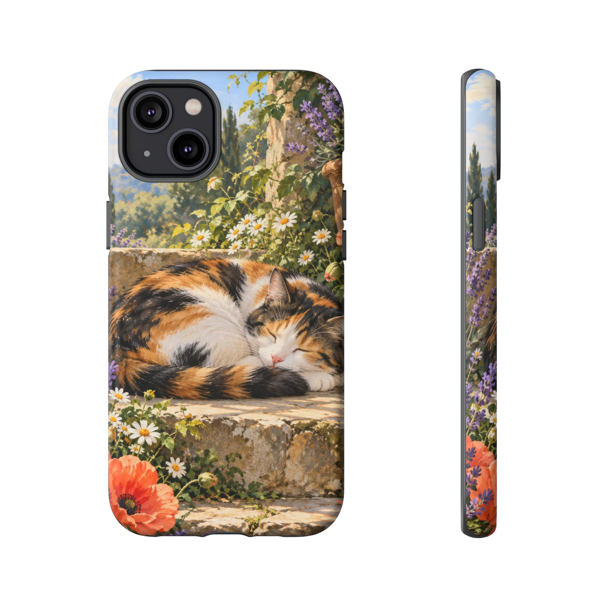 Garden Nap iPhone Tough Case | calico cat