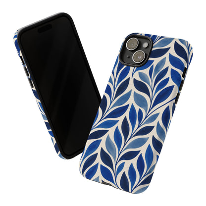 Cobalt Current iPhone Tough Case | Cobalt Blue Leaf Pattern