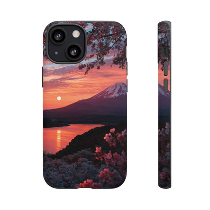 Fuji Moonlit Sakura iPhone Tough Phone Case