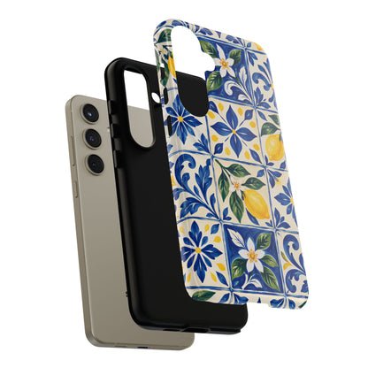 Blue Lemon Tile Samsung Galaxy Tough Case | Azulejo Orchard