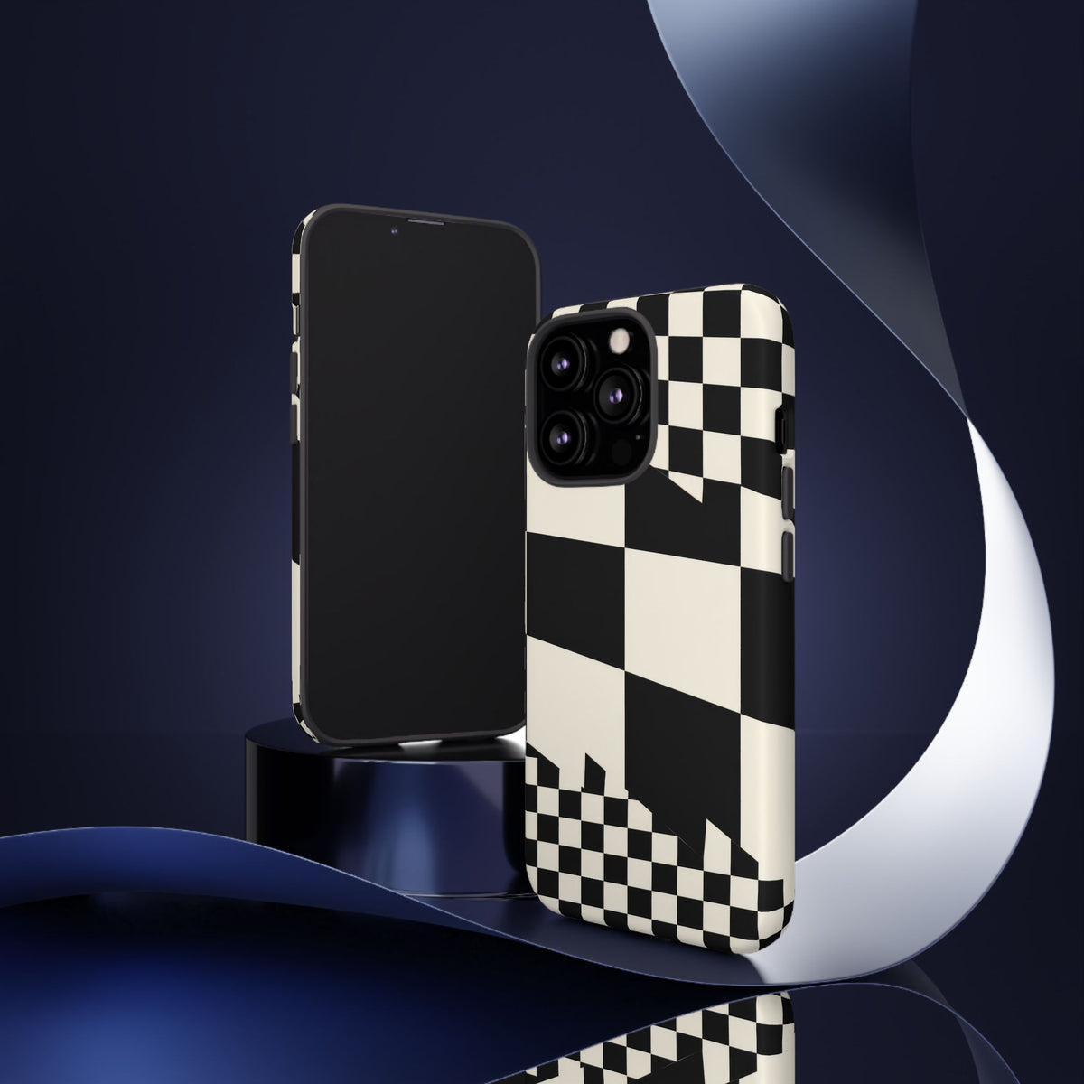 Check Shift iPhone Tough Case | Black & White Checkerboard