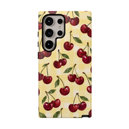 Cherry Gingham Samsung Galaxy Tough Case | Cherry Picnic