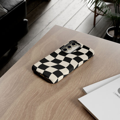 Liquid Check Samsung Galaxy Tough Case | Wavy Checkerboard