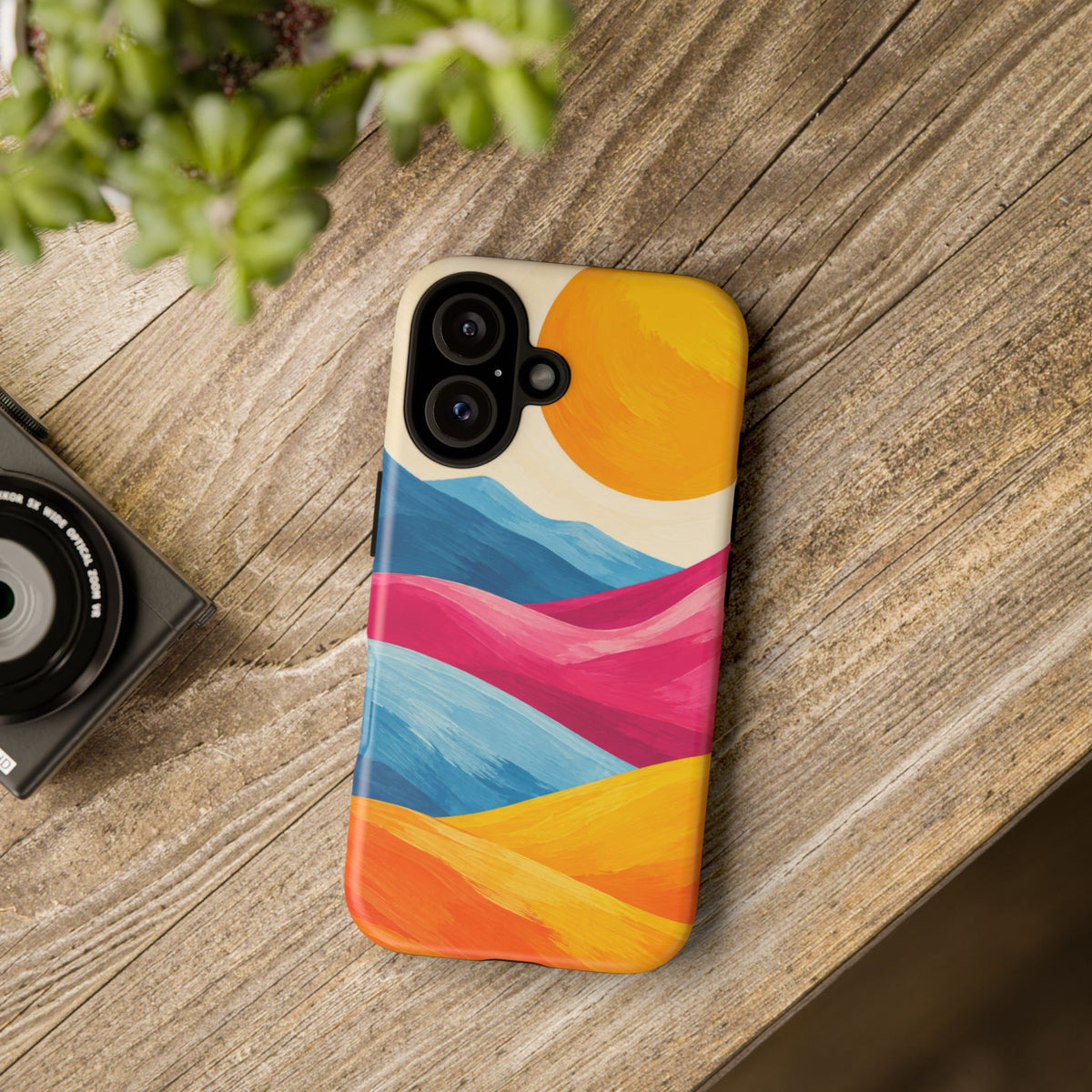 Golden Drift iPhone Tough Case | colorful hills