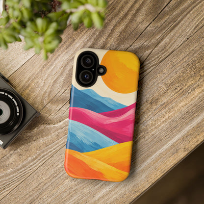 Golden Drift iPhone Tough Case | colorful hills