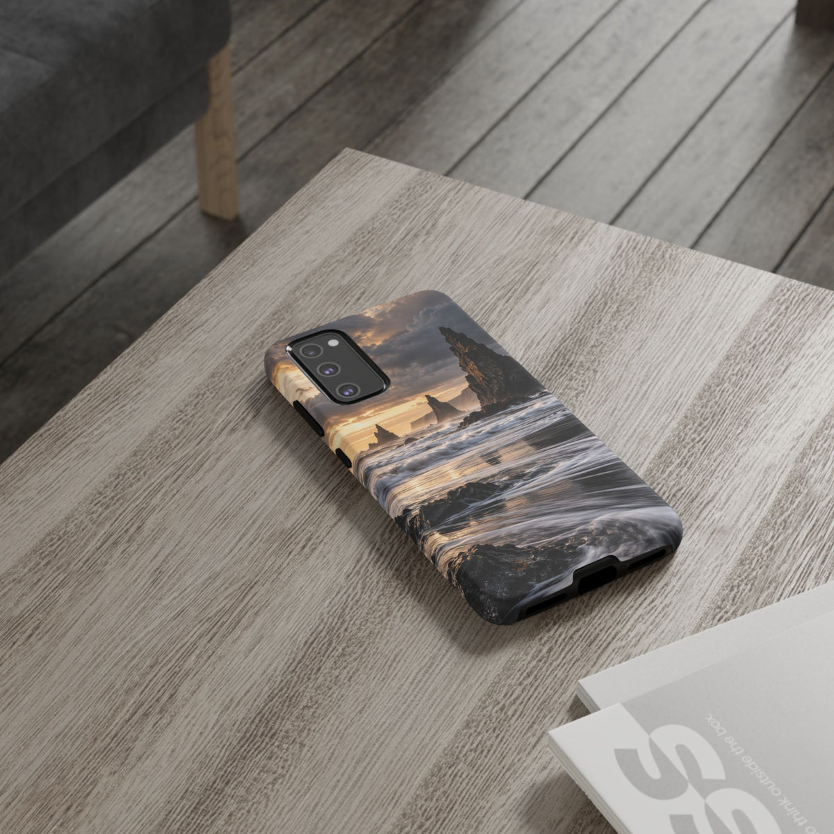 Black Sand and Silver Samsung Galaxy Tough Case | black sand beach
