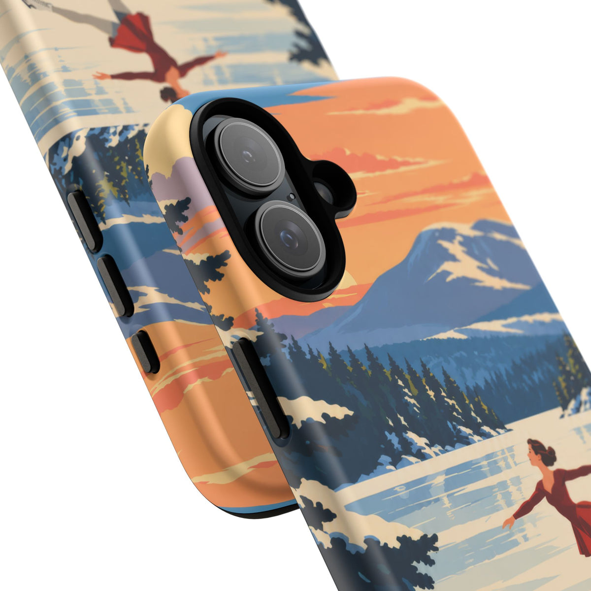 Lake Placid Skater — Winter Glide iPhone Tough Case