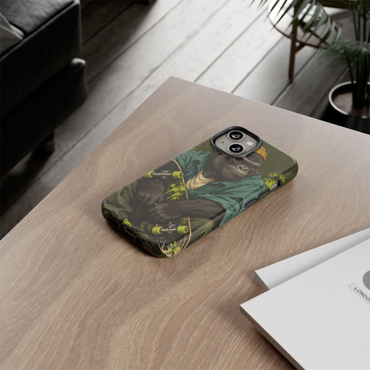 Concrete Jungle iPhone Tough Case | Skater Gorilla Illustration