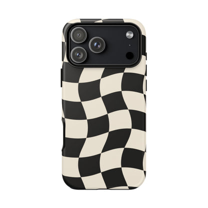 Liquid Check iPhone Tough Case | Wavy Checkerboard