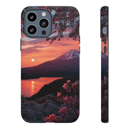 Fuji Moonlit Sakura iPhone Tough Phone Case