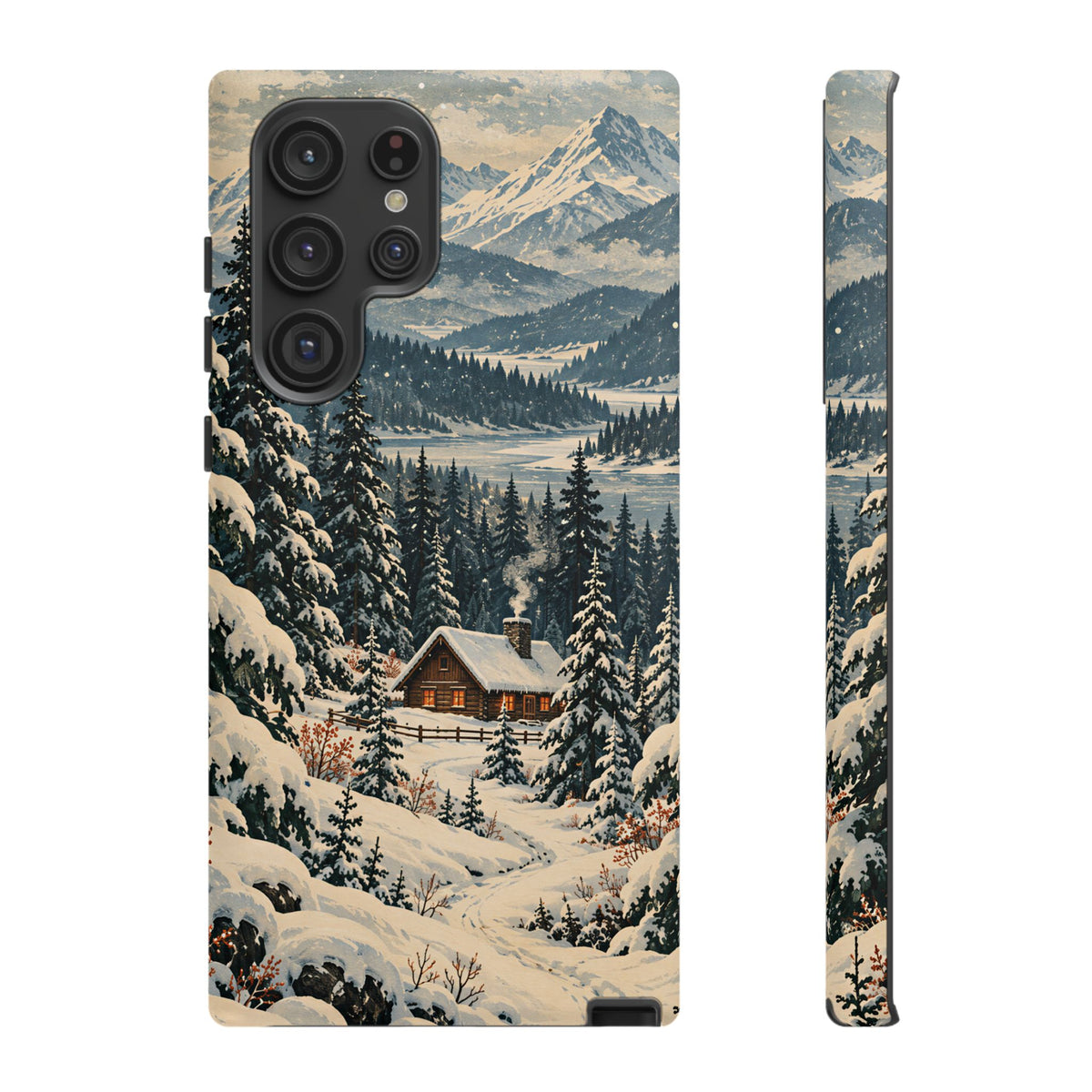 Vintage Winter Cabin Tough Phone Case