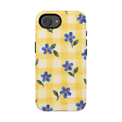 Buttercup Picnic iPhone Tough Case | yellow gingham