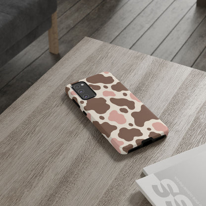 Mocha Blush Samsung Galaxy Tough Case | Brown & Pink Cow Print