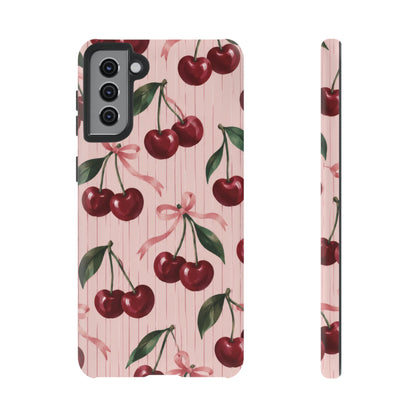 Cherry Ribbon Samsung Galaxy Tough Case | cherry print
