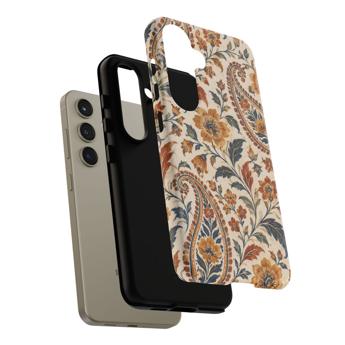 Saffron Heirloom Samsung Galaxy Tough Case | Floral Paisley on Ivory