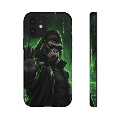 Cyberpunk Gorilla iPhone Tough Case | Neon Code Silverback