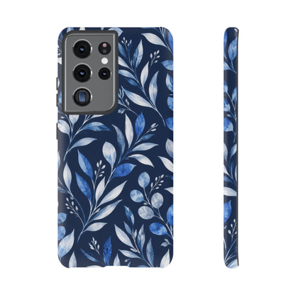 Blue Hour Botanical Samsung Galaxy Tough Case | Blue Botanical Leaf Pattern
