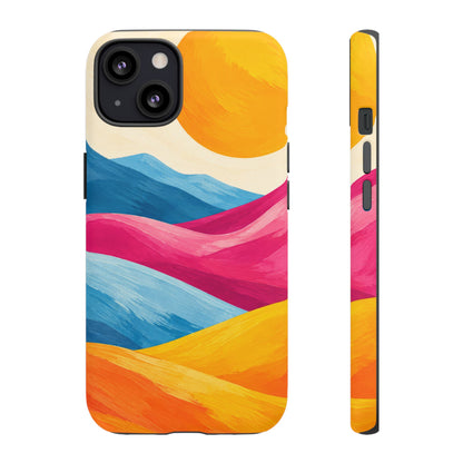 Golden Drift iPhone Tough Case | colorful hills