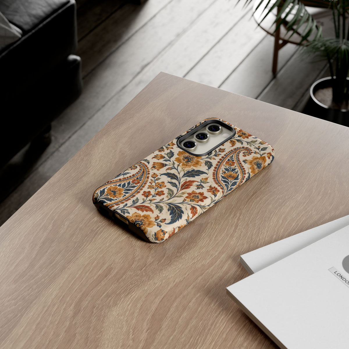 Saffron Heirloom Samsung Galaxy Tough Case | Floral Paisley on Ivory