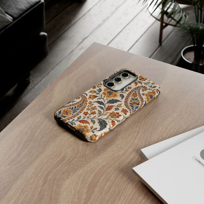 Saffron Heirloom Samsung Galaxy Tough Case | Floral Paisley on Ivory