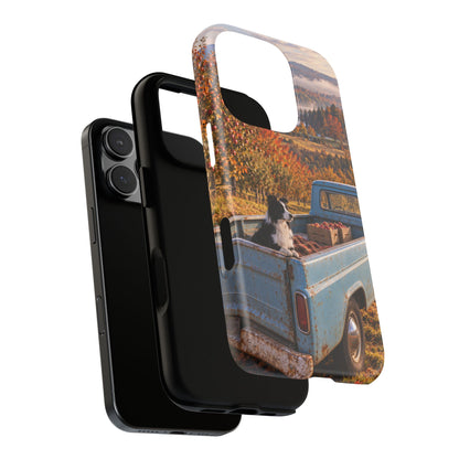 Blue Truck October iPhone Tough Case | border collie