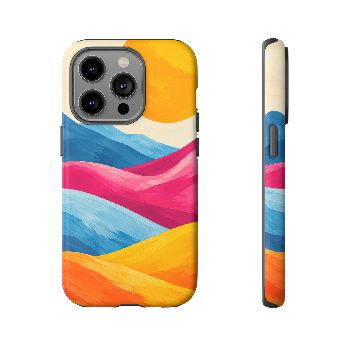 Golden Drift iPhone Tough Case | colorful hills