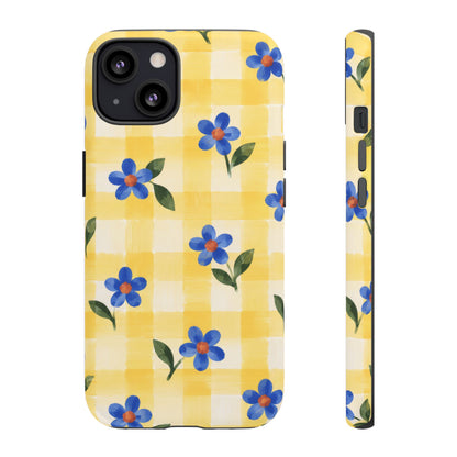 Buttercup Picnic iPhone Tough Case | yellow gingham