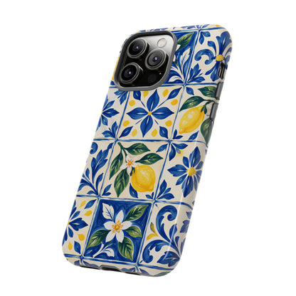 Blue Lemon Tile iPhone Tough Case | Azulejo Orchard