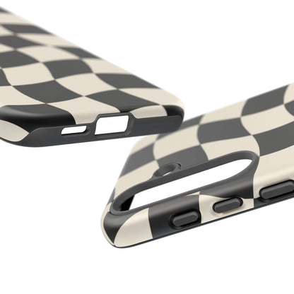 Liquid Check Samsung Galaxy Tough Case | Wavy Checkerboard