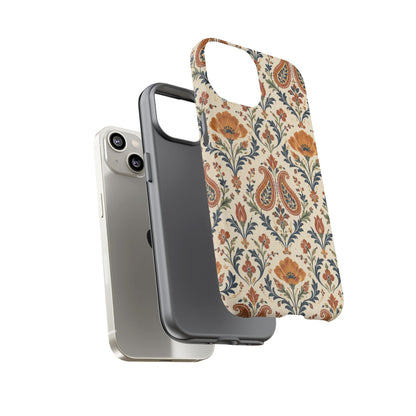 Terracotta Arabesque iPhone Tough Case | Terracotta Floral Paisley