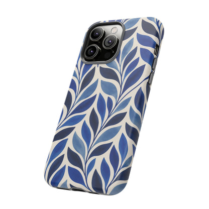 Cobalt Current iPhone Tough Case | Cobalt Blue Leaf Pattern