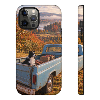 Blue Truck October iPhone Tough Case | border collie