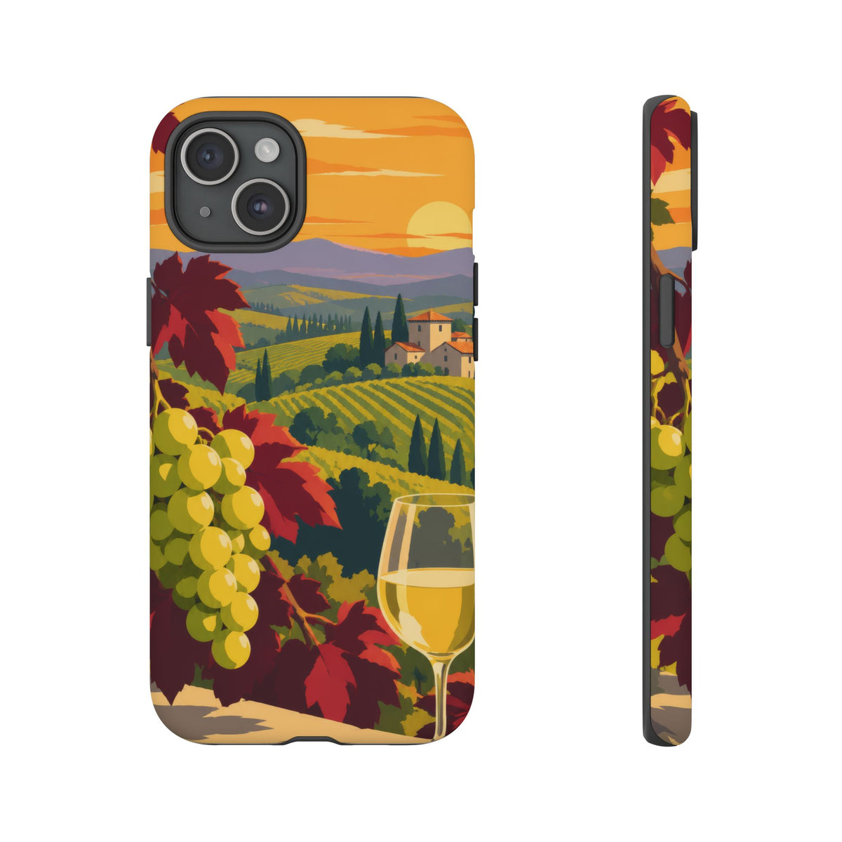 Wine & Grapes — Golden Vintage iPhone Tough Case | wine grapes