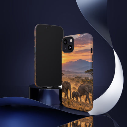 Elephants at First Light iPhone Tough Case | african elephants