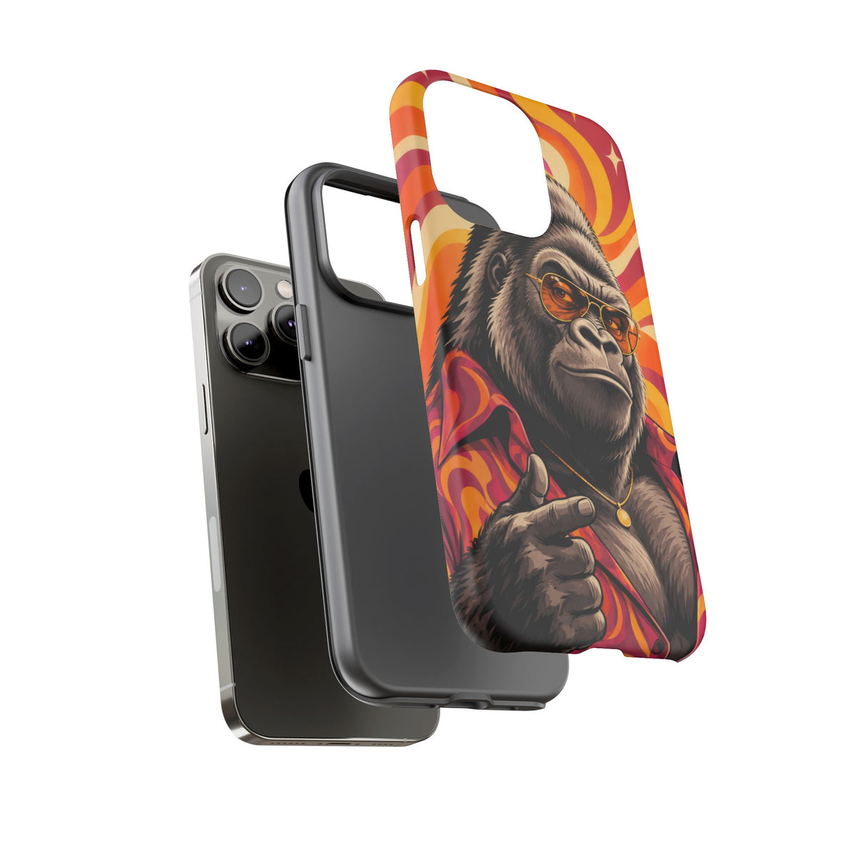 Velvet Groove iPhone Tough Case | Retro Disco Gorilla Art