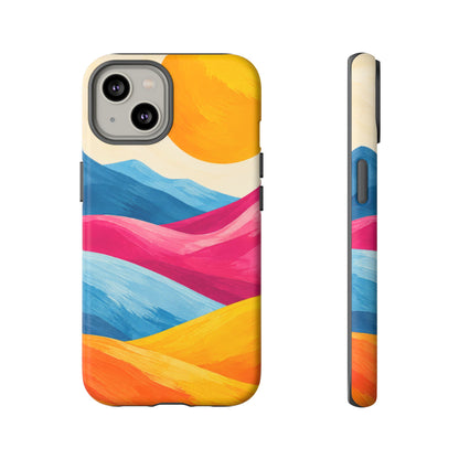 Golden Drift iPhone Tough Case | colorful hills