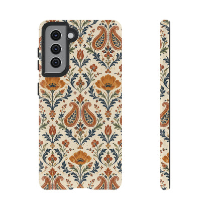 Terracotta Arabesque Samsung Galaxy Tough Case | Terracotta Floral Paisley
