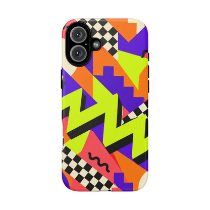 Acid Arcade iPhone Tough Case | Bright Retro Geometry