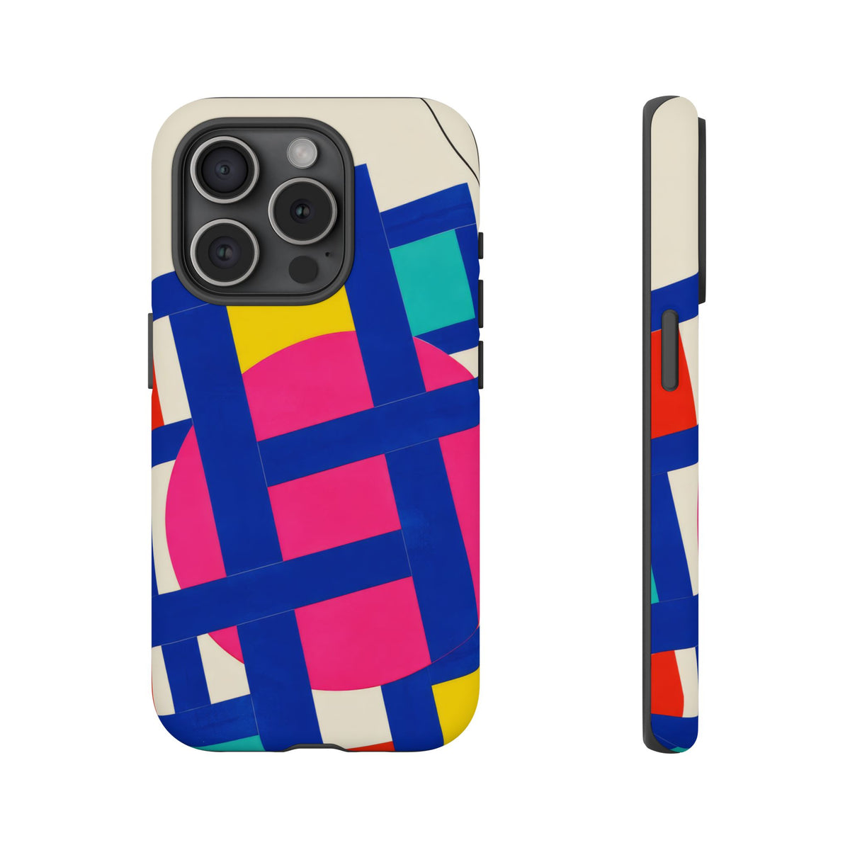 Chromatic Mischief iPhone Tough Case | Geometric Color Block Art