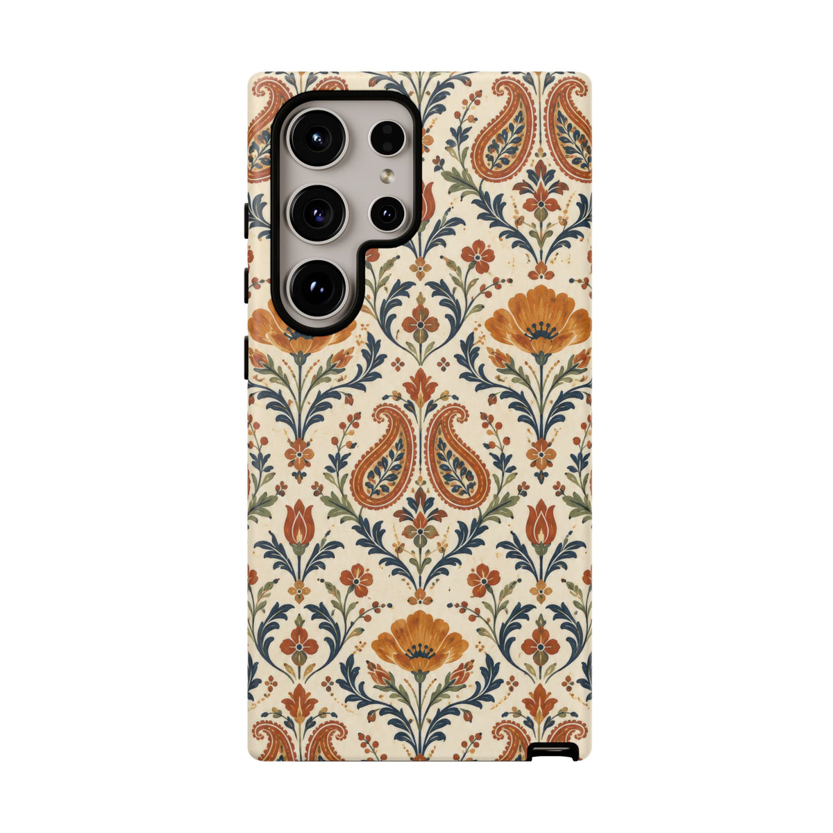 Terracotta Arabesque Samsung Galaxy Tough Case | Terracotta Floral Paisley